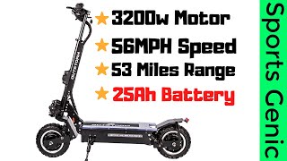 56MPH OffRoad Electric Scooter 3200w60v Two Wheel 11in Folding 25Ah Battery [upl. by Polk37]