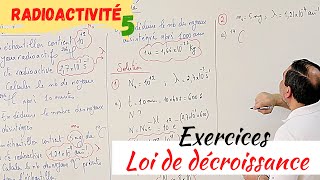 Radioactivité5 Exercices dapplications sur la loi de décroissance radioactive [upl. by Hamimej]