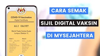 Cara Semak Atau Check Sijil Digital Vaksinasi COVID19 Di MySejahtera Bagi Yang Sudah Lengkap 2 Dos [upl. by Otreblide]