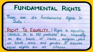 Fundamental rights Six Fundamental rights of India Constitutional fundamental rights [upl. by Drawyeh]