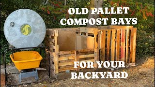 Old Pallet Compost Bays for Your Backyard  Free and Fun weekend project [upl. by Ahseik289]