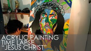 JESUS PAINTING  ACRYLIC TIMELAPSE [upl. by Edmonds801]