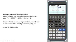 Grafiek schetsen en window instellen Casio FXCG50 [upl. by Anelah]