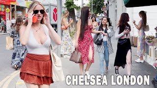 ☀Chelsea London summer Walk 2022🌞 Sloane Square Kings Road to Worlds End 4K HDR [upl. by Ama]