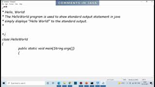 11014 javadoc tool and comments in java tutorial in TELUGU Part 2 Part 1 link in description [upl. by Danica]