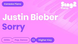 Justin Bieber  Sorry Higher Key Piano Karaoke [upl. by Anohsal]