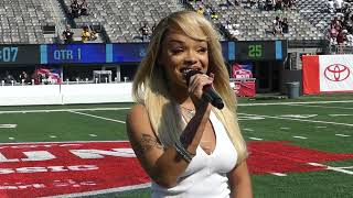 Honey Bxby sings national anthem at Howard vs Morehouse HBCUNY game [upl. by Silda]