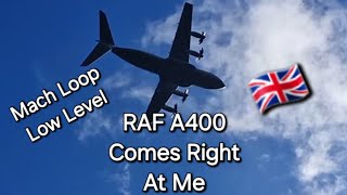 The amazing Mach Loop Low Fly Area huge A400 close and personal [upl. by Aynotel572]