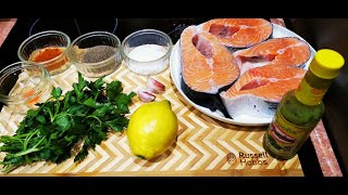 Saumon Au four secret de la marinade Recette facile 😋اعطيك سر تحضير سمك السلمون بطريقة لذيذة [upl. by Gitel]