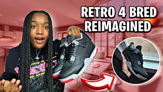 EARLY LOOK Air Jordan 4 ‘BRED REIMAGINED’ 2024  ON FEET  Unreleased Sneaker Unboxing [upl. by Eugenie]