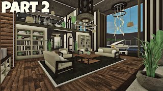 Bloxburg Modern Botanical Mansion Speedbuild Part 24 Interior [upl. by Ahsimin]