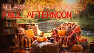 Fall Afternoon Ambience Relaxing by a Stream with Books amp Coffee  Birds and River Ambience [upl. by Donaugh874]