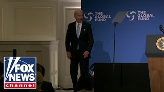 Biden gets lost on stage literally [upl. by Akimad]