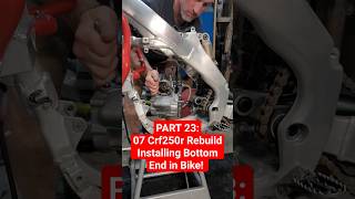 07 Honda Crf250r Rebuild PART 22 Installing Bottom End [upl. by Wakerly]