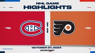 NHL Highlights  Canadiens vs Flyers  October 27 2024 [upl. by Gaivn]