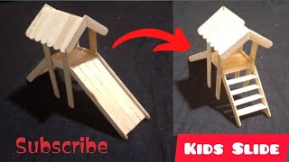 Kids Slide Popsicle stick crafts❤️ DIY Idea 💡 [upl. by Rockwell]