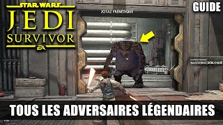 Star Wars Jedi Survivor  Tous les ADVERSAIRES LÉGENDAIRES Emplacements GUIDE Légende Vivante 🏆 [upl. by Drais]