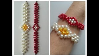 Beautiful beaded bracelets Super easy tutorial [upl. by Nadabb]