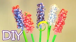 DIY Curly Paper Flowers  How to make Swirly Paper Hyacinths [upl. by Naujak]