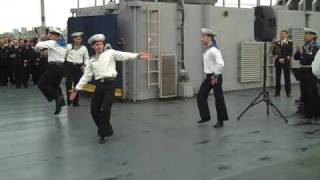 Russian Navy Dancers on US Navy ship [upl. by Gallenz]