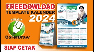 FREEDOWNLOAD GRATIS TEMPLATE KALENDER 2024  FORMAT COREDRAW  Gunlar Channel [upl. by Iain195]