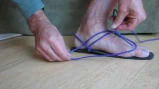 Tarahumara Running Sandals  How to tie huaraches [upl. by Uok263]