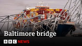 Divers recover bodies in Baltimore bridge collapse waters  BBC News [upl. by Enymsaj]