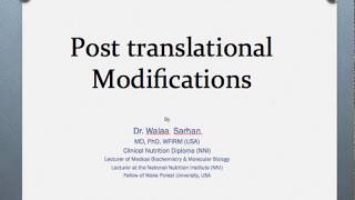 Molecular Biology Session 13 Post translational Modifications [upl. by Submuloc]