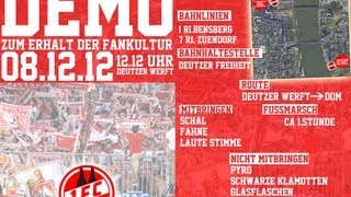 Fandemo  Zum Erhalt der Fankultur  81212 in Köln [upl. by Enidlareg739]