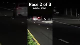 BMW X4M vs BMW X3M racing race car bmw streetracing racingcar carsracing racecar bmwx3m [upl. by Ennywg]