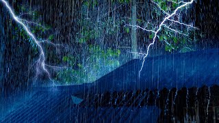 Beat Insomnia with Heavy Rain and Deep Thunder Sounds  Torrential Rain Sounds for Sleeping Healing [upl. by Macnamara]