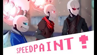 The Original Bad Time Trio  Glitchtale  SPEEDPAINT 46 [upl. by Ohcirej374]