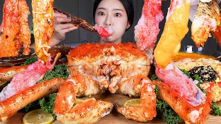 ASMR MUKBANG  3kg 넘는 킹크랩 🦀 킹크랩회 찜 게딱지볶음밥 먹방 7lb KING CRAB RAW KING CRAB BOILED CRAB FRIED RICE [upl. by Niabi]