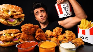 KFC CRISPY FRIED CHICKEN 🍗 SPICY BURGER 🍔 HOT CHICKEN STRIPS 🍗 FRENCH FRIES 🍟 EATING MUKBANG ASMR [upl. by Enaasiali]