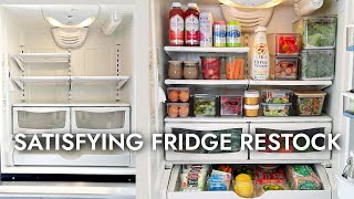 ULTIMATE FRIDGE RESTOCK Satisfying Fridge Organizing with all Healthy Organic Food [upl. by Iinden]