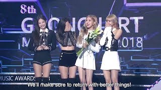 190123 BLACKPINK Winning Speech Gaon Chart Music Awards 2019 [upl. by Johny]