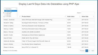 Display Last N Days Data into Datatables using PHP Ajax [upl. by Demetra589]