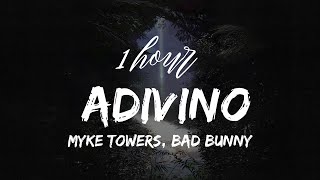 1 HOUR Myke Towers Bad Bunny  ADIVINO LetraLyrics Loop 1 Hour [upl. by Emory156]