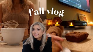 FALL VLOG Baking Pumpkin Bread Life Updates amp Cozy Halloween Movie Night [upl. by Feer]