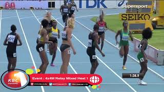 Kenya wins 4x4M Relay Mixed Heat 1 [upl. by Hassi]