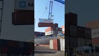 Container falls from ship during offloading [upl. by Hills]