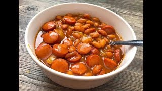 Hot Dogs amp Beans Recipe CHEAP amp EASY  HOW TO MAKE HOT DOGS WITH BEANS [upl. by Colbye]