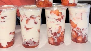 Receta de fresas con crema para negocio [upl. by Fraze]