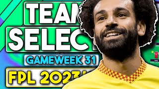 FPL GAMEWEEK 31 TEAM SELECTION  RANK 3K  FANTASY PREMIER LEAGUE TIPS 202324 [upl. by Joby]