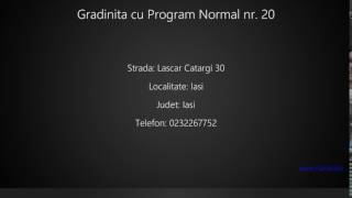 Gradinita cu Program Normal nr 20 Iasi [upl. by Drandell]