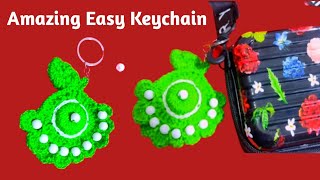 Super Easy keychain Tutorial woolen keychain design  Keychain making for Beginners [upl. by Bonne]