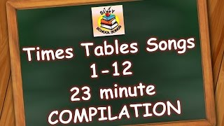 Times Tables Songs 112 for Kids  23 Minute Compilation from Silly School Songs [upl. by Fenton]