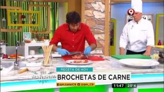 Receta de hoy tortillas caseras de harina con brochetas de carne [upl. by Charlene661]