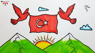 Cumhuriyet 100 yıl Kutlu olsun  29 Ekim Çizimi [upl. by Bilicki]