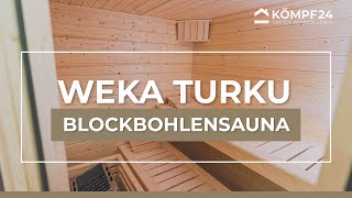 Blockbohlen Sauna Montage  Weka Turku [upl. by Nodnek]